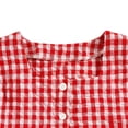 thumbnail image 4 of Pounoo Womens Matching Sets Gingham Print Ruffle Sleeve Peplum Top Wide Leg Pants Cute Daily Style (For Small Wearers) Gift, 4 of 6