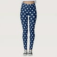 thumbnail image 2 of CBGELRT Independence Day Star Print Leggings Sportswear Gym Women's Pants Workout Fitness Running Leggins High Waist Push up Jeggings Blue S, 2 of 8