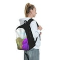 thumbnail image 6 of Lsque Pikmin Pattern Adult Backpack – Durable & Lightweight PU Canvas Storage Bag , 15” Laptop Compartment, and Multiple Pockets, 6 of 7