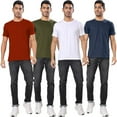 thumbnail image 5 of London Hills Solid Men Round Neck Half Sleeve Tshirt | Cotton Blend Multicolor T-Shirts - Pack of 4, 5 of 7