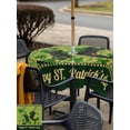thumbnail image 4 of Outdoor Tablecloth with Umbrella Hole and Zipper, Happy St. Patrick's Square Table Cloth 60x60 Inch Waterproof Tablecloth, Green Shamrock Shoots Coin Vintage Country Picnic Table Cover for Patio, 4 of 7