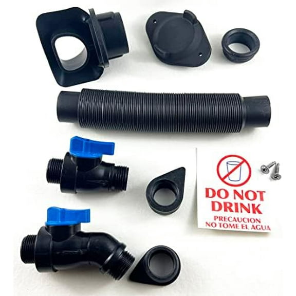 Rain Harvesting Rain Barrel Kit EarthMinded for 2x3 inch Downspouts   2 high Flow Shut Off valves