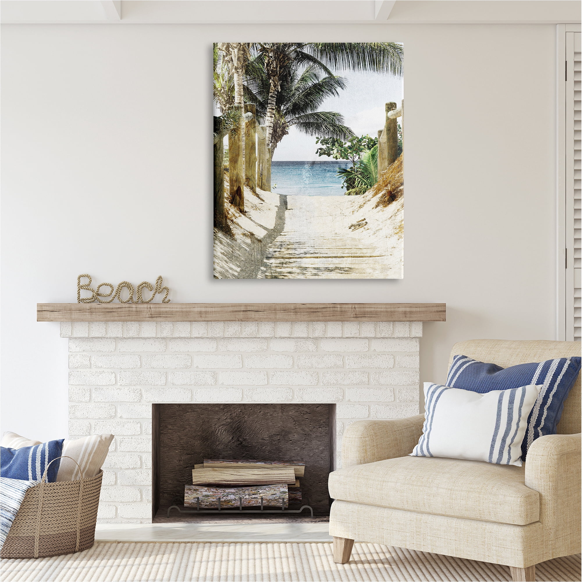 Stupell Industries Tropical Sandy Path Landscape Photography Gallery Wrapped Canvas Art Print Wall Art, 36 x 48