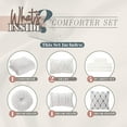 thumbnail image 3 of Mocassi 10pc Bed-in-a-Bag Infinity Design Comforter Set, Ultra Soft Bed Set Featuring Decorative Pillows and Fitted Sheet with Storage Pockets, Infinity Comforter, Full/Queen, Opal White, 3 of 5