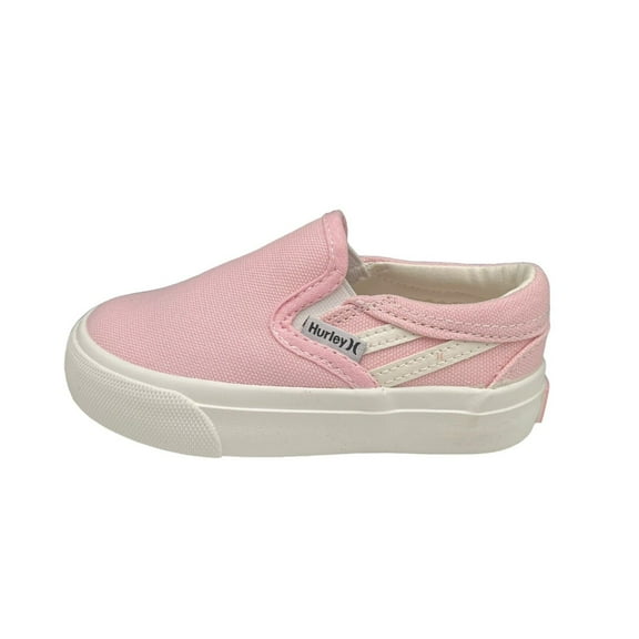 Hurley Toddler Girls Casual Slip-on Shoes Size 9 Light Pink White Canva Upper