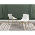 thumbnail image 2 of Chaises Doubles en Simili Cuir Blanc avec Base en Chrome Doré (Lot de 2), 2 of 2