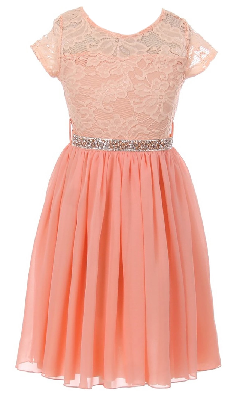 peach little girl dresses