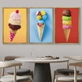 thumbnail image 3 of wall26 Framed Canvas Print Wall Art Set Stacked Ice Cream Cones &amp; Macarons Food Dessert Photography Realism Contemporary Scenic Colorful for Living Room, Bedroom, Office - 16"x24"x3 NAT, 3 of 5