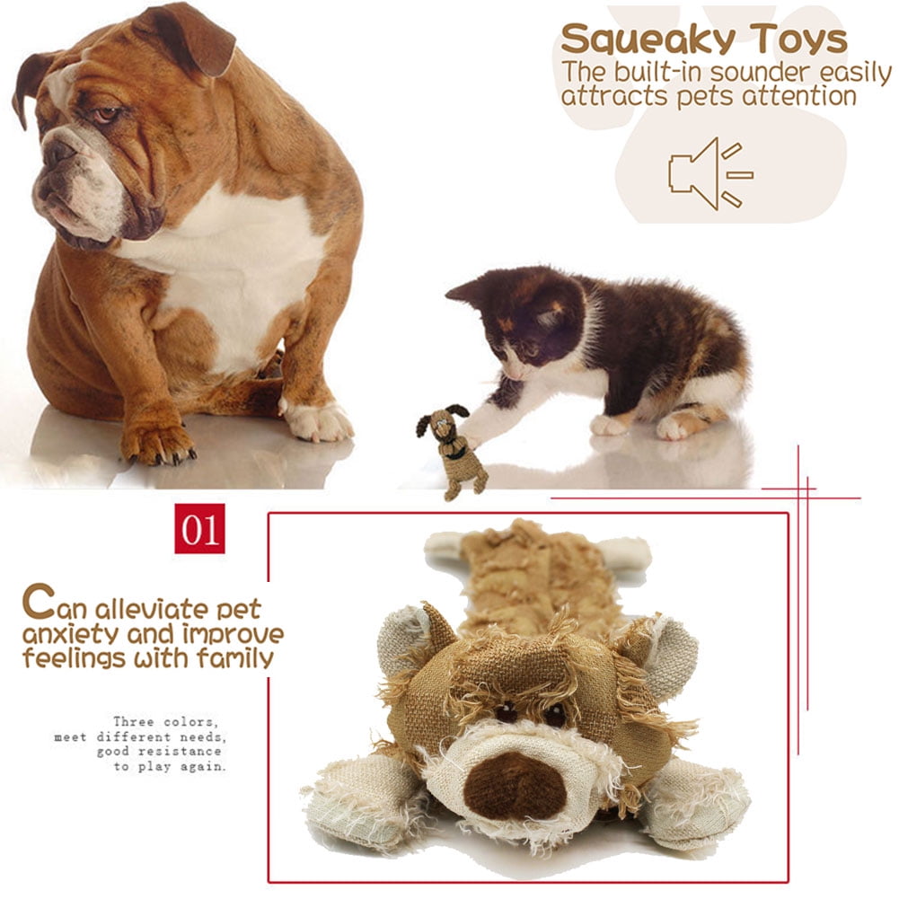 Kepooman Dog Chew Toy for Teething Chewing and Playtime, No Stuffing Plush Animal Dog Squeaky Toy, Single, Brown Kepooman Dog Chew Toy for Teething Chewing and Playtime, No Stuffing Plush Animal Dog Squeaky Toy, Single, Brown