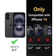 thumbnail image 3 of for iPhone 16 Case, Compatible with MagSafe, Translucent Matte Shockproof Anti-Slip Anti-Fingerprint Pocket-Friendly Phone Case Cover - Normal Black, 3 of 7