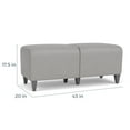 thumbnail image 4 of Siena 17.5" 2-Seat Lounge Reception Waiting Bench / Black Steel Legs / Brown, 4 of 5