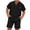 Black, variant on Mens Short Sets 2 Piece Button Down Shirt Casual Loose Shorts Summer Outfits for Men Beach Vacation Essentials Men's Fashion