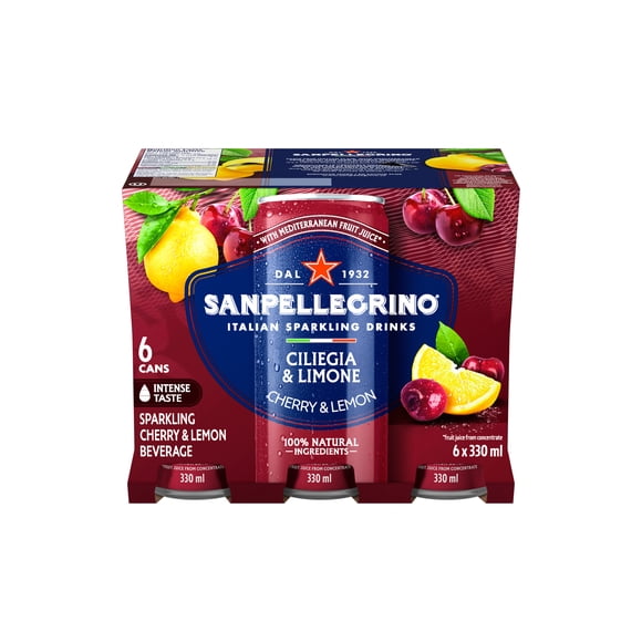 San Pellegrino Limonata Boisson Pétillante aux Fruits Italienne 6x330ml