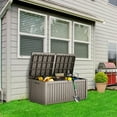 thumbnail image 6 of IMIKEYA Light Brown Patio Storage Box for Outdoor Weatherproof Deck Organization, 6 of 7