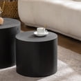 thumbnail image 3 of Vanress Nesting Coffee Table Set of 2, Modern Round Coffee Table, No Assembly Required Wooden Circle Accent Side Tables for Living Room Bedroom Office Small Spaces, Black, 3 of 5