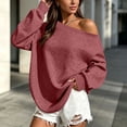 thumbnail image 3 of ZGRBOU Womens Off Shoulder Sweatshirts Oversized Long Sleeve Pullover Fall Asymmetric Neck Drop Shoulder Tops, 3 of 4