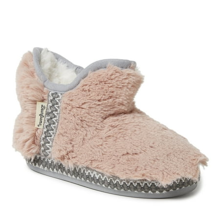 Dearfoams Kid's Girls Charlotte Pile Bootie Slippers