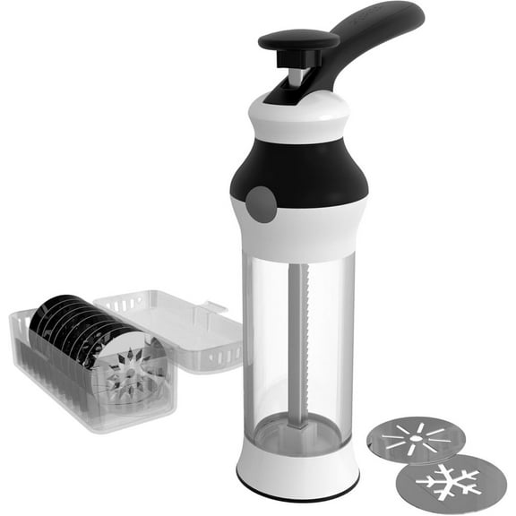 14-Piece Cookie Press Set - Stainless Steel Disks & Storage Case - Heavy-Duty Design