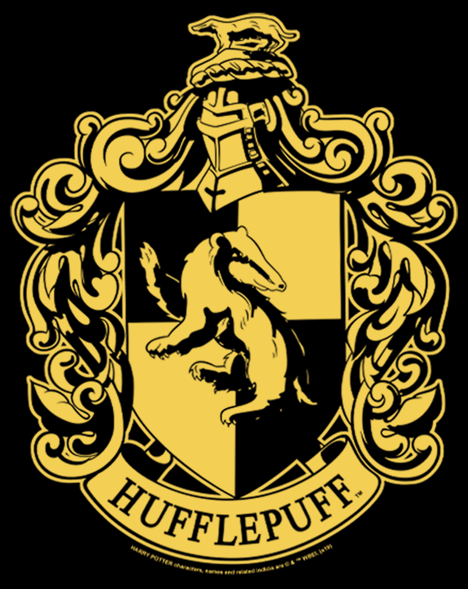 Men\'s Harry Potter Hufflepuff House Crest Sweatshirt Black 3X Large