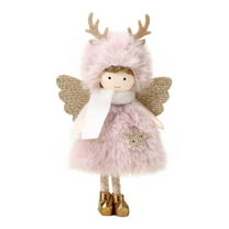 Harlier Christmas Tree Plush Doll Ornament, 5.9 Inch Christmas Angel Fairy Elk Angel Doll Pendant, Christmas Tree Hanging Decoration Pendant Angel Hanging Pendant Party