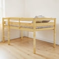 thumbnail image 3 of Tcbosik Low Loft Bed Twin Size, Wood Bed Frame with Ladder and Guardrail for Bedroom, Walnut, 3 of 7