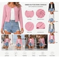 thumbnail image 3 of Cavosen Cropped Cardigan Sweaters for Women Elegant Lightweight Long Sleeve Open Front Cover Up Solid Sun Protection Comfortable Tops, 3 of 4