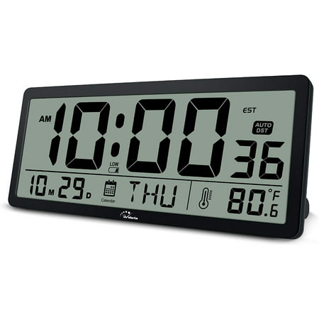 Finydr Large Digital Wall Clock 14, Digital Desk Clock With Seconds