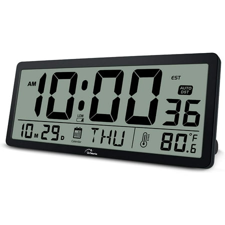 Finydr Large Digital Wall Clock 14 Inch Oversize Battery Operated Desk With Temperature Date And Second Display Auto Dst Great Clocks For Seniors Living Room Office Canada Finydr Large Digital Wall Clock 14, Digital Desk Clock With Seconds