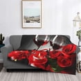 thumbnail image 2 of Balery Red Wine Rose Manta de Franela con Dibujo, Lujo Ultra Suave y Cálido, Antipelusa y Resistente a las Arrugas para Cama, Sofá, Camping -50"x40", 2 of 6