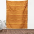 thumbnail image 3 of Ambesonne Aztec Fabric by the Yard Upholstery, Folkloric Triangles Suns, 1 Yard, Orange Yellow Burgundy, 3 of 4