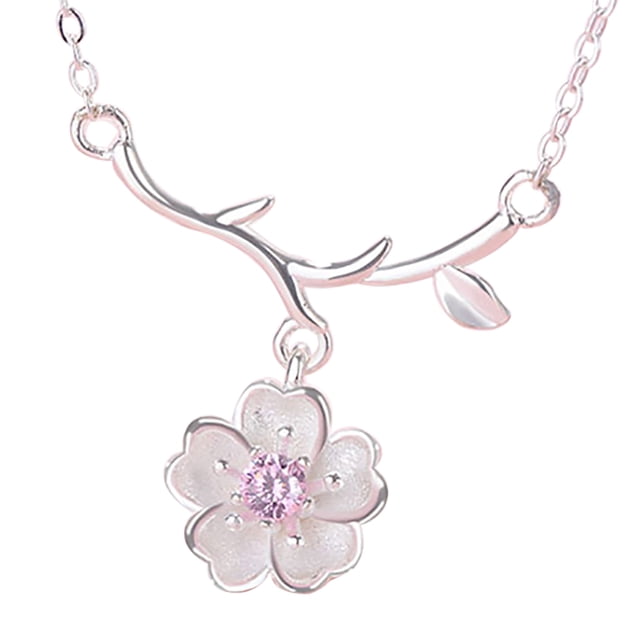 Collier Pendentif Bijoux Fleur de Cerisier Collier Charme Collier pour Femmes