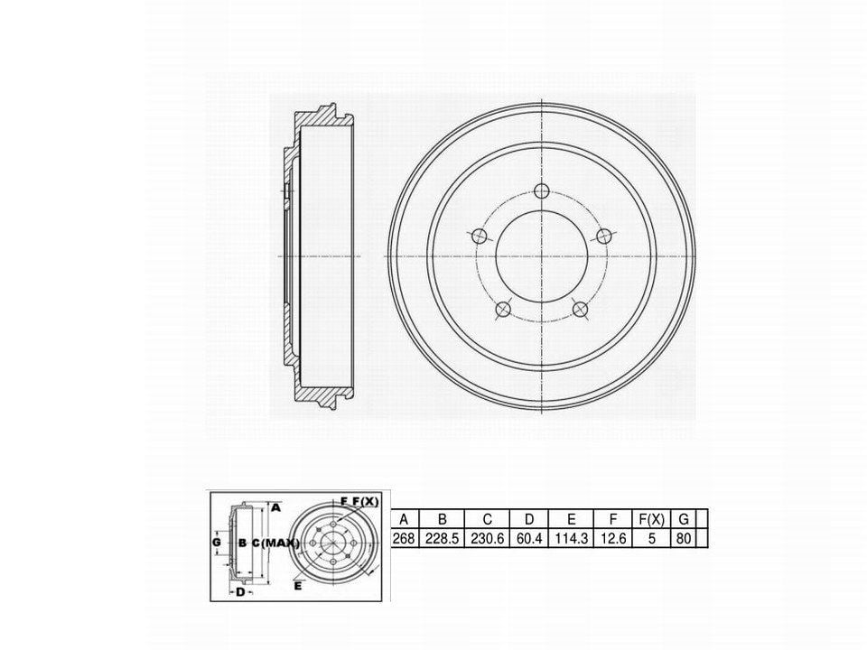 Winstop Brake Drum, Rear WS242246, Dodge Caliber 2012-2007