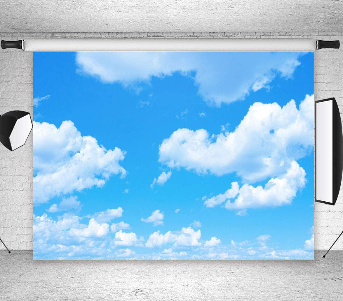 7x5ft Vinyl Photography Backdrops Blue Sky White Cloud Sunny Sky Photo Background  Baby Shower Birthday Party Studio Props Booth Banner 