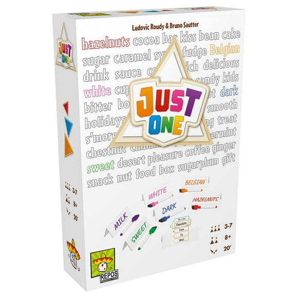 Just One Party Game (White Box) - Cooperative Word Guessing Fun for Friends and Family! Ages 8+, 3-7 Players, 20 Minute Playtime, Made by Repos Production