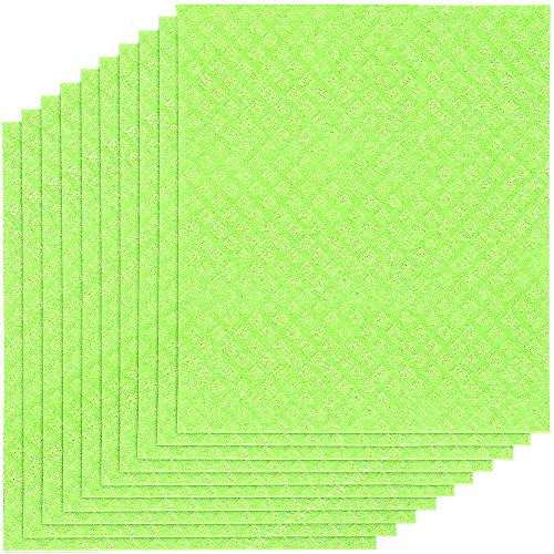 Eco-Friendly No Odor Swedish Dishcloths 10 Pack of Cellulose Cleaning Cloths 