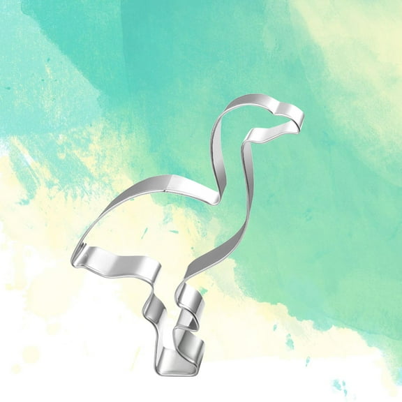 KONTONTY Stainless Steel Cookie Cutter for Cookies Cute Flamingo Design Easy to Use and Clean Silver