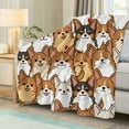 thumbnail image 2 of Corgi Blanket, Corgi Gifts for Corgi Lovers, Corgi Throw Blanket for Women Girl, Soft Next to Skin Flannel Blanket, 50"x60"Home Blankets Camping Blankets Travel Blankets Corgi Gifts, 2 of 6