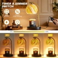 thumbnail image 4 of NATYSWAN Candle Warmer Lamp Gifts for Women - Dimmable Scented Wax Melt Warmer with Timer - Housewarming Gift for Home Bedroom Decor, Xmas Birthday Gifts for Mom, 2 Bulbs, White+Gold, 4 of 7