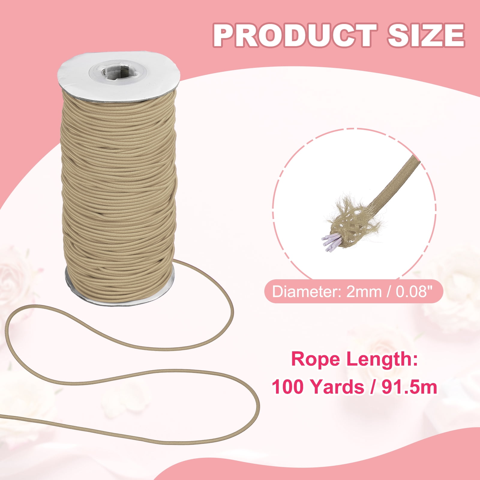 Uxcell Stretchy String for Bracelets, Elastic Crystal Thread Stretch Elastic Beading Cord 2mm & Brown-Fitting For(Bracelets/Sewing/Beading/Necklace/Jewelry Making/Crafts DIY)
