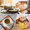 thumbnail image 4 of Orange and Grey Abstract Art Artwork Kitchen Oven Mitt and Pot Holder Sets 2 Pcs for Baking, Cooking and Grilling, Heat Resistant Up To 392 °F, 4 of 7