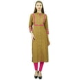 thumbnail image 6 of Phagun Womens Rayon Straight Tunic Kurta Open Front Kurti Mandarin Collar Indian Top, 6 of 9