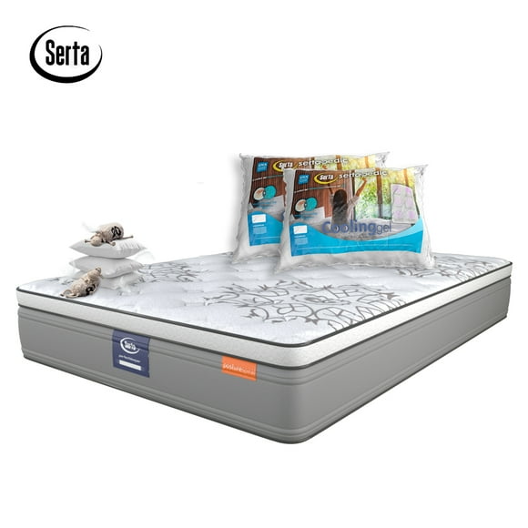 Colchón King Size Kron + 2 Almohadas Serta c/Memory Foam