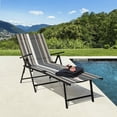 thumbnail image 3 of Nuu Garden Outdoor Adjustable Folding Chaise Lounge Chair Pool Lounger - Set of 2, Stripe, 3 of 9