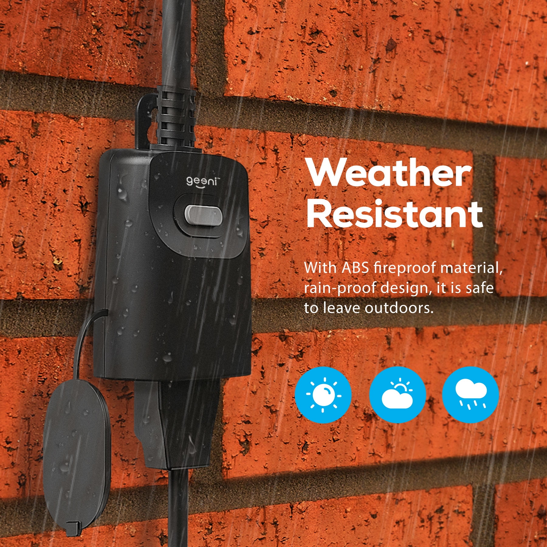 Geeni Outdoor Duo Wi-Fi Smart Plug, Weatherproof, No Hub Required, Wireless  Remote Control and Timer