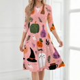 thumbnail image 6 of Womens Halloween Dress Pumpkin Skeleton Ghost Funny Scary Quick-Dry Lightweight Retro Halloween Clothing, 6 of 7