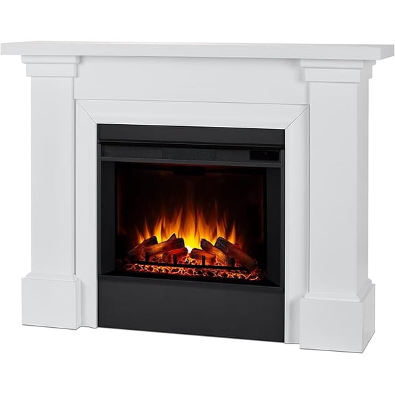 Real Flame Manus 64" Grand Electric Fireplace in White