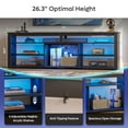 thumbnail image 3 of Bestier LED TV Stand for 75" TVs,Gaming Entertainment Center for PS5,Modern TV Stand for Living Room,Tall TV Stand with Storage Shelves, Black Marble, 3 of 8
