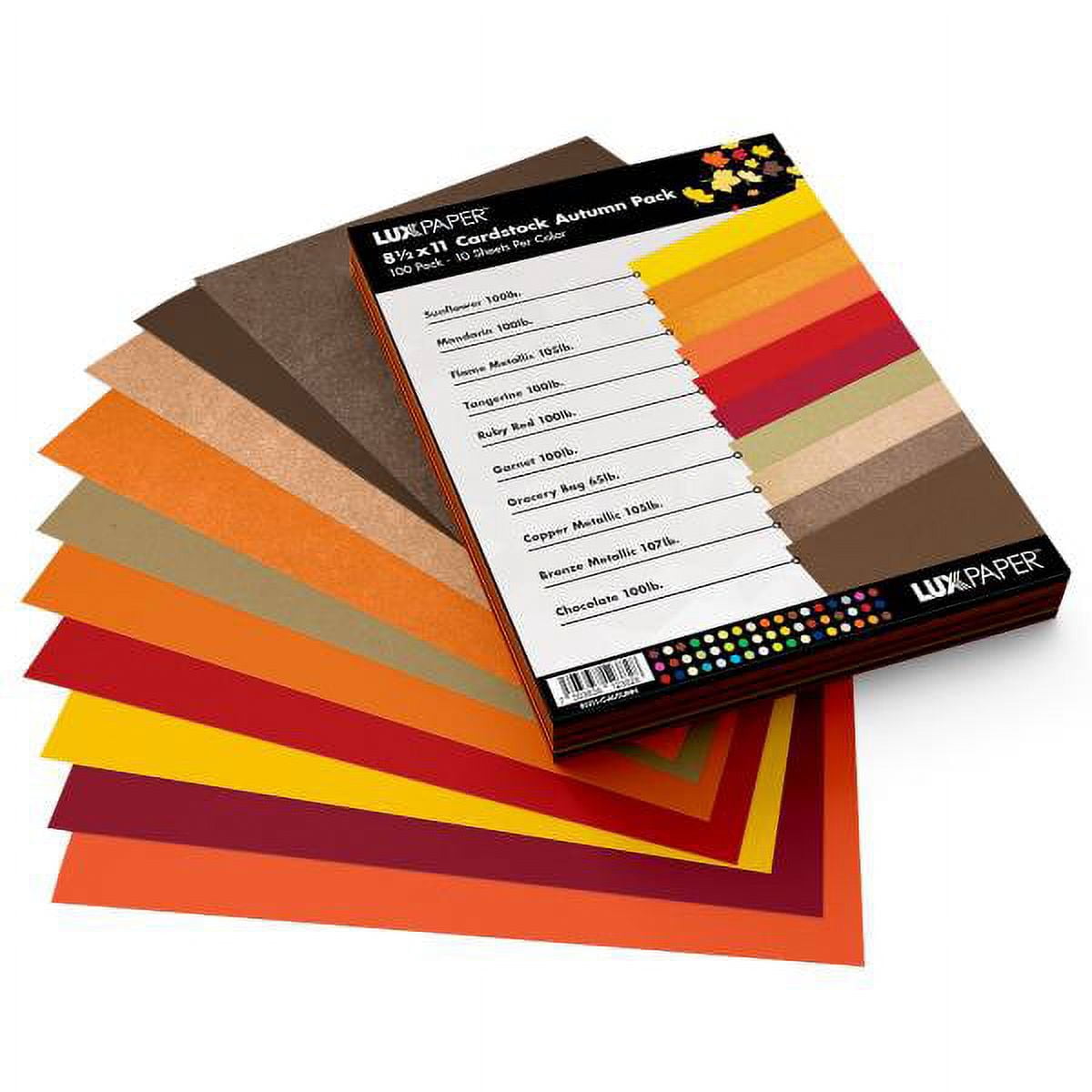 LUXPaper Cardstock, 8.5 x 11, 80lb Assorted, 100/Pack