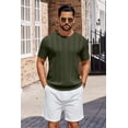 thumbnail image 2 of COOFANDY Men' T-Shirts Short Sleeve Knit Sweater Shirt Casual Crewneck Ribbed Pullover Tees Basic Tops, 2 of 6