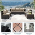 thumbnail image 3 of Kullavik 12 Pieces Patio Furniture Set, Rattan Wicker Sofa Set, Outdoor Conversation Sets w/Swivel Rocking Chairs Patio Sectional Sofa w/4 Inch Cushion, Sand, 3 of 6